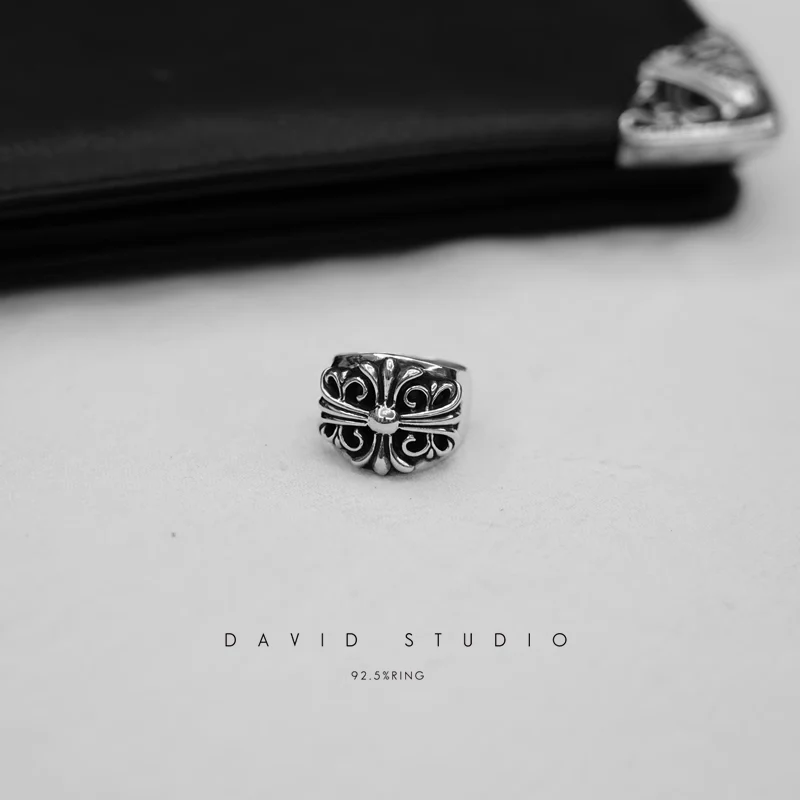 Chrome Hearts Cross Ring - Gothic 925 Sterling Silver Jewelry | David Studio