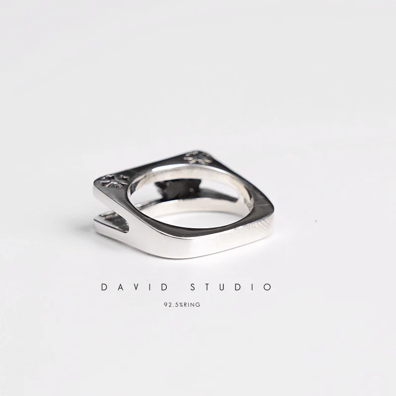 Chrome Hearts Cross Ring - Gothic 925 Sterling Silver Jewelry | David Studio