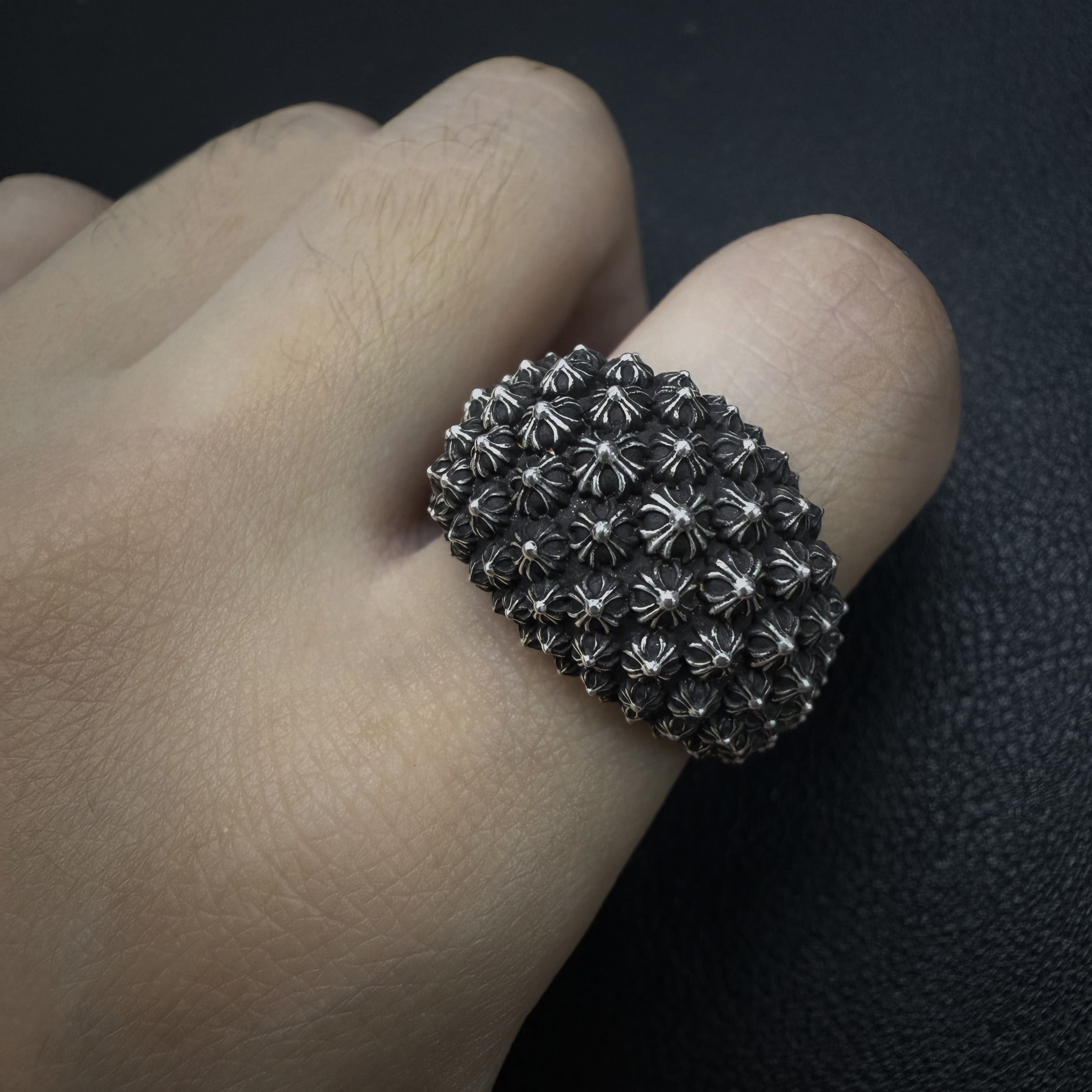 Chrome Hearts Cross Ring - Gothic 925 Sterling Silver Jewelry | David Studio