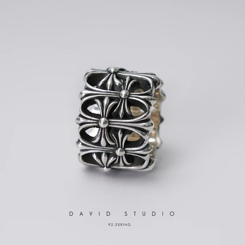 Chrome Hearts Cross Ring - Gothic 925 Sterling Silver Jewelry | David Studio