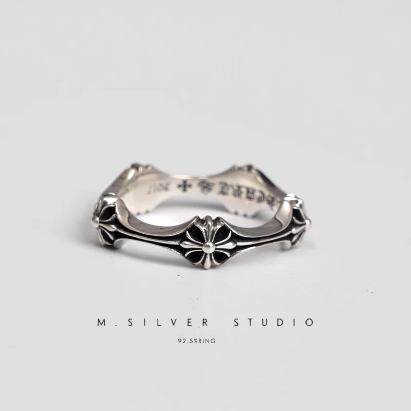Chrome Hearts Cross Ring - Gothic 925 Sterling Silver Jewelry | David Studio
