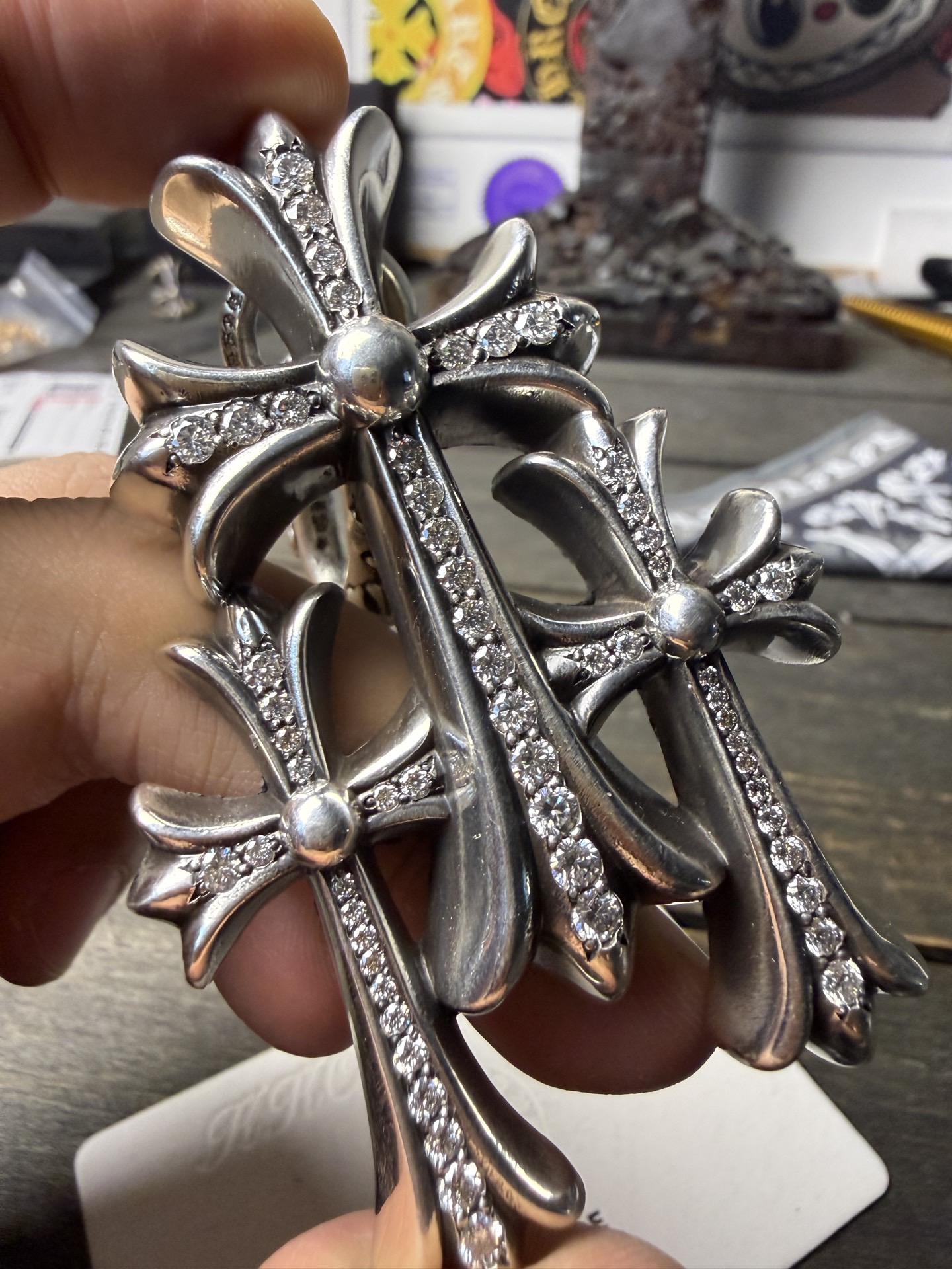 Chrome Hearts Cross Ring - Gothic 925 Sterling Silver Jewelry | David Studio