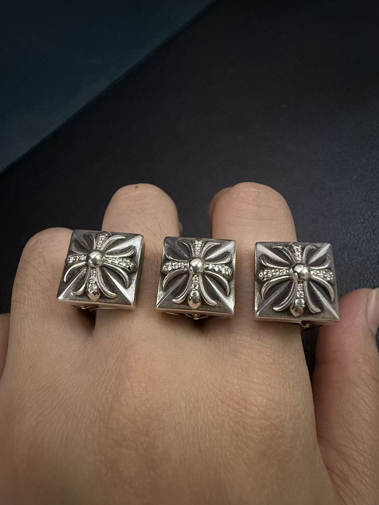 Chrome Hearts Cross Ring - Gothic 925 Sterling Silver Jewelry | David Studio