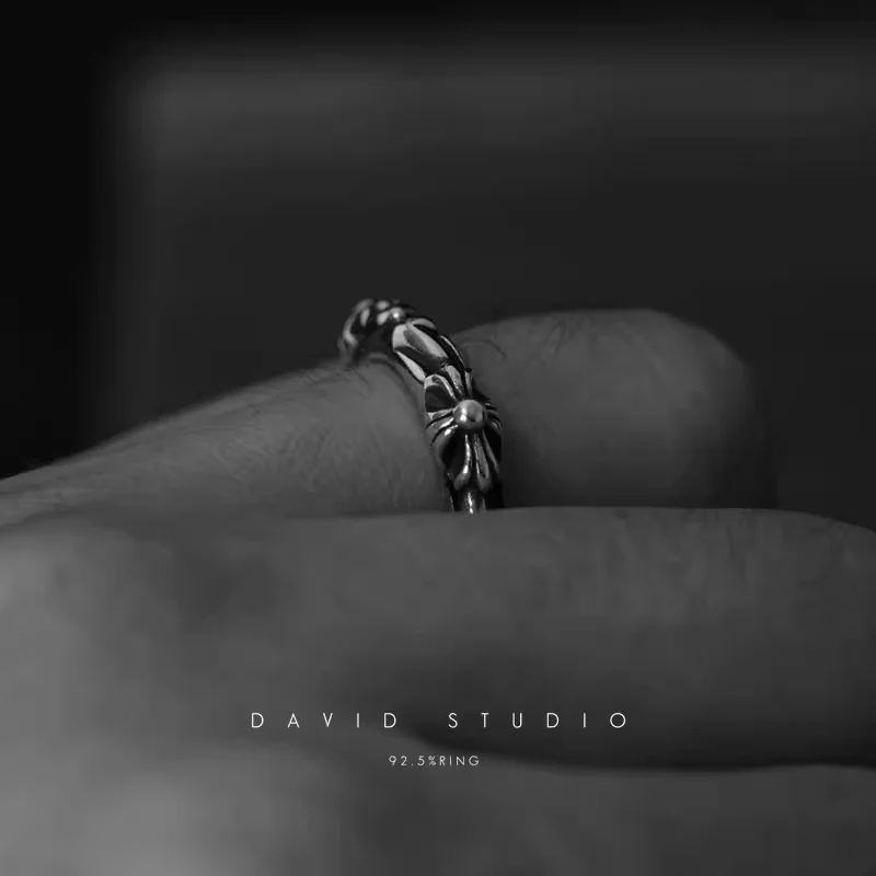 Chrome Hearts Cross Ring - Gothic 925 Sterling Silver Jewelry | David Studio