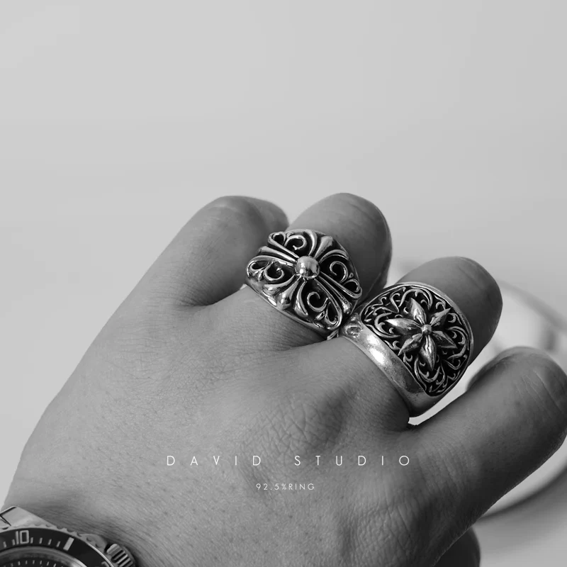 Chrome Hearts Cross Ring - Gothic 925 Sterling Silver Jewelry | David Studio
