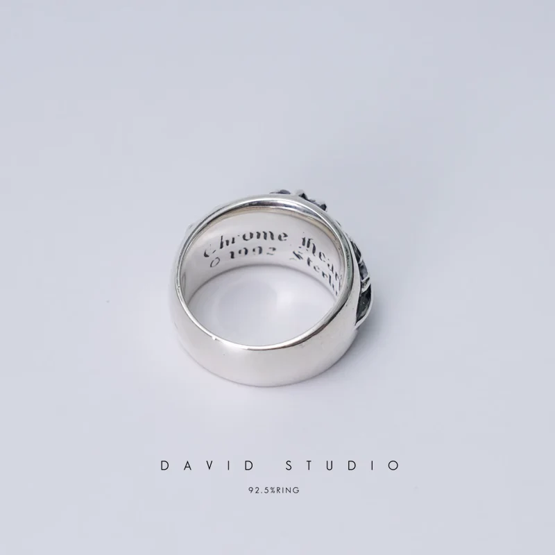 Chrome Hearts Cross Ring - Gothic 925 Sterling Silver Jewelry | David Studio