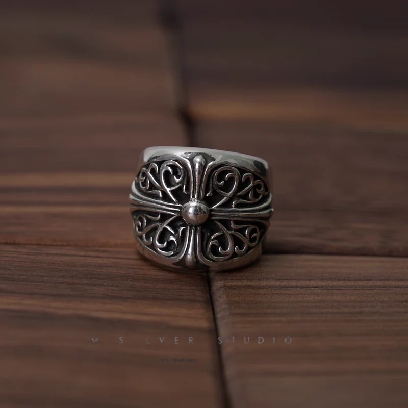 Chrome Hearts Cross Ring - Gothic 925 Sterling Silver Jewelry | David Studio
