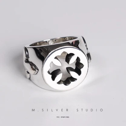 Chrome Hearts Cross Ring - Gothic 925 Sterling Silver Jewelry | David Studio