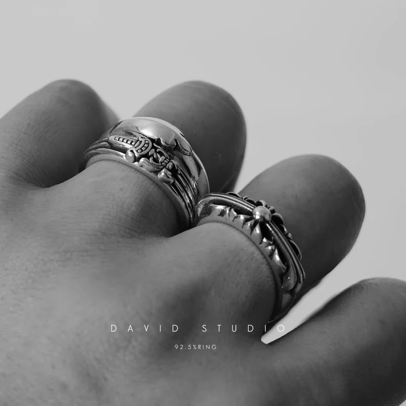 Chrome Hearts Cross Ring - Gothic 925 Sterling Silver Jewelry | David Studio