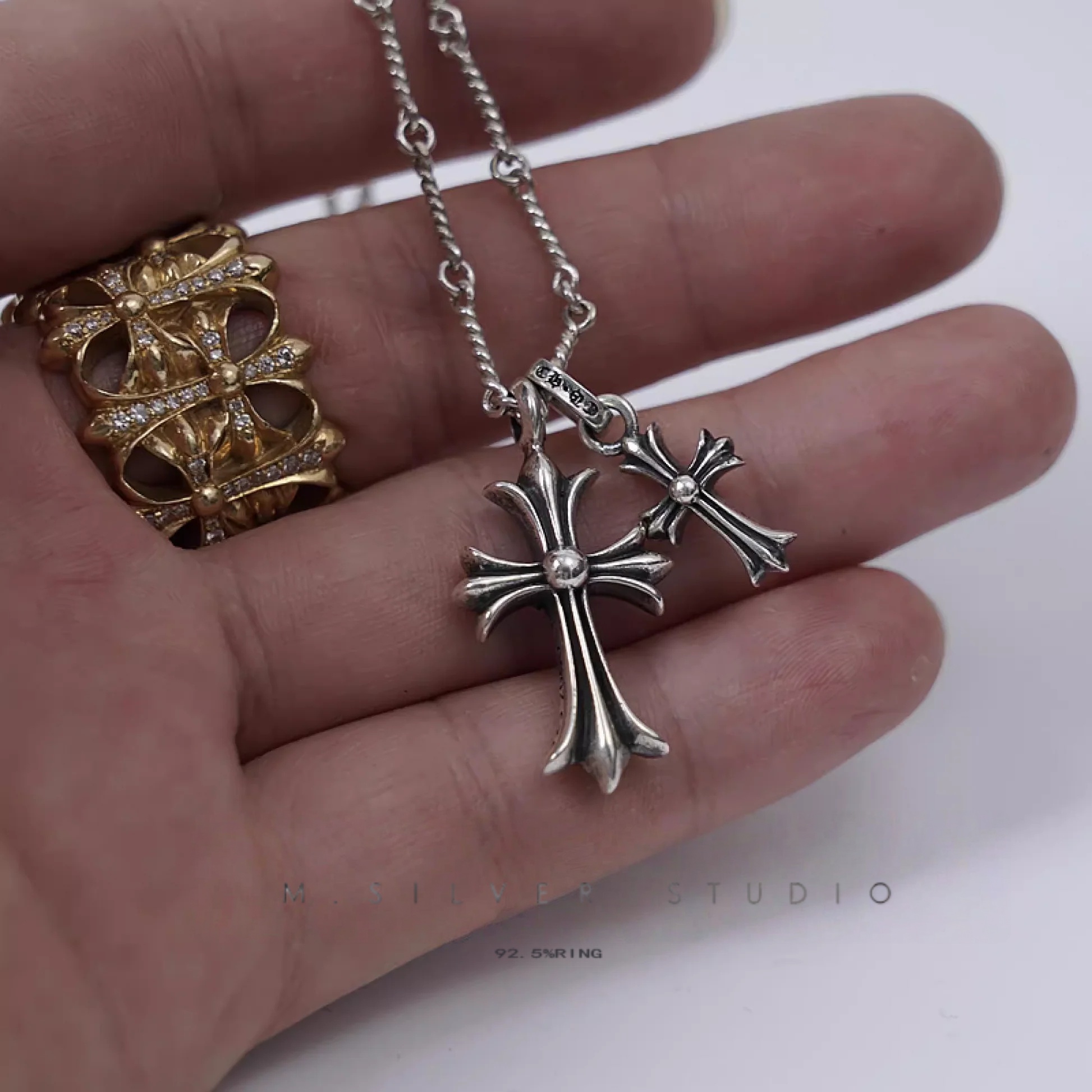 Chrome Hearts Cross Ring - Gothic 925 Sterling Silver Jewelry | David Studio