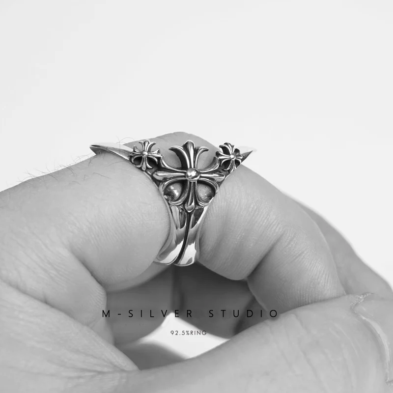 Chrome Hearts Cross Ring - Gothic 925 Sterling Silver Jewelry | David Studio