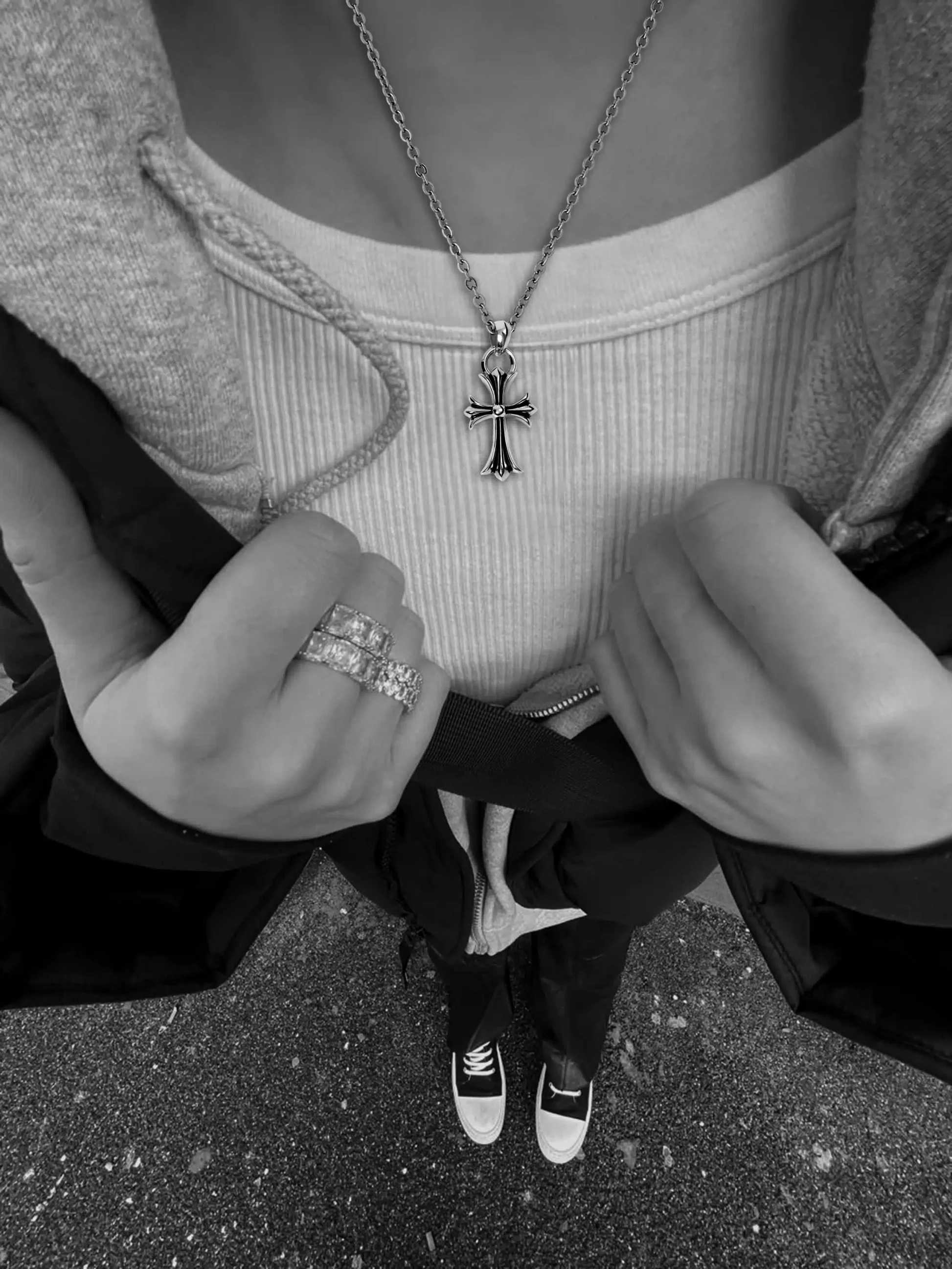 Chrome Hearts Cross Ring - Gothic 925 Sterling Silver Jewelry | David Studio