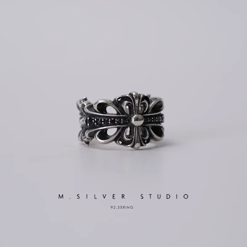 Chrome Hearts Cross Ring - Gothic 925 Sterling Silver Jewelry | David Studio