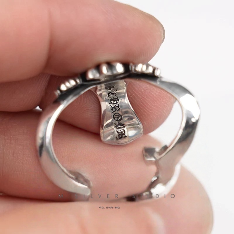 Chrome Hearts Cross Ring - Gothic 925 Sterling Silver Jewelry | David Studio