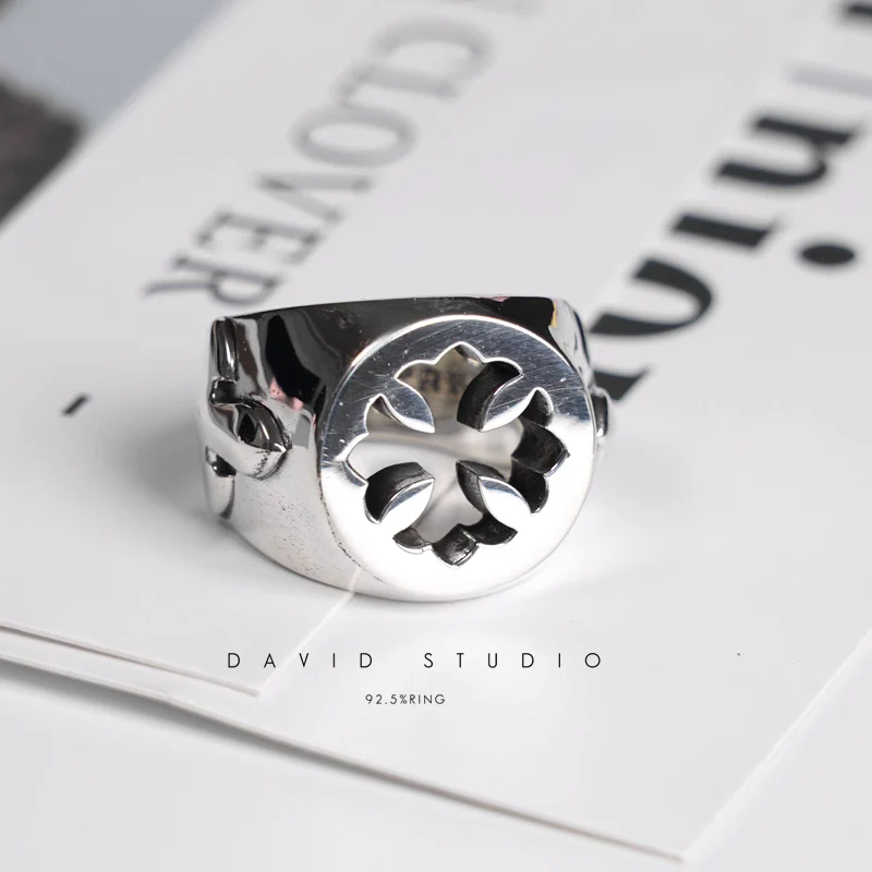 Chrome Hearts Cross Ring - Gothic 925 Sterling Silver Jewelry | David Studio