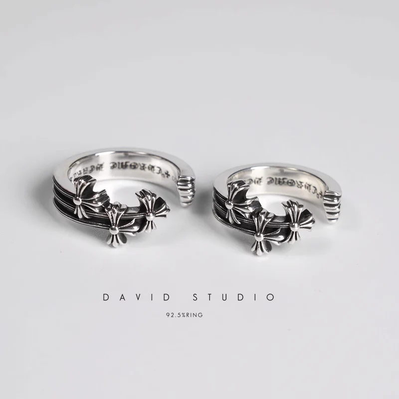 Chrome Hearts Cross Ring - Gothic 925 Sterling Silver Jewelry | David Studio