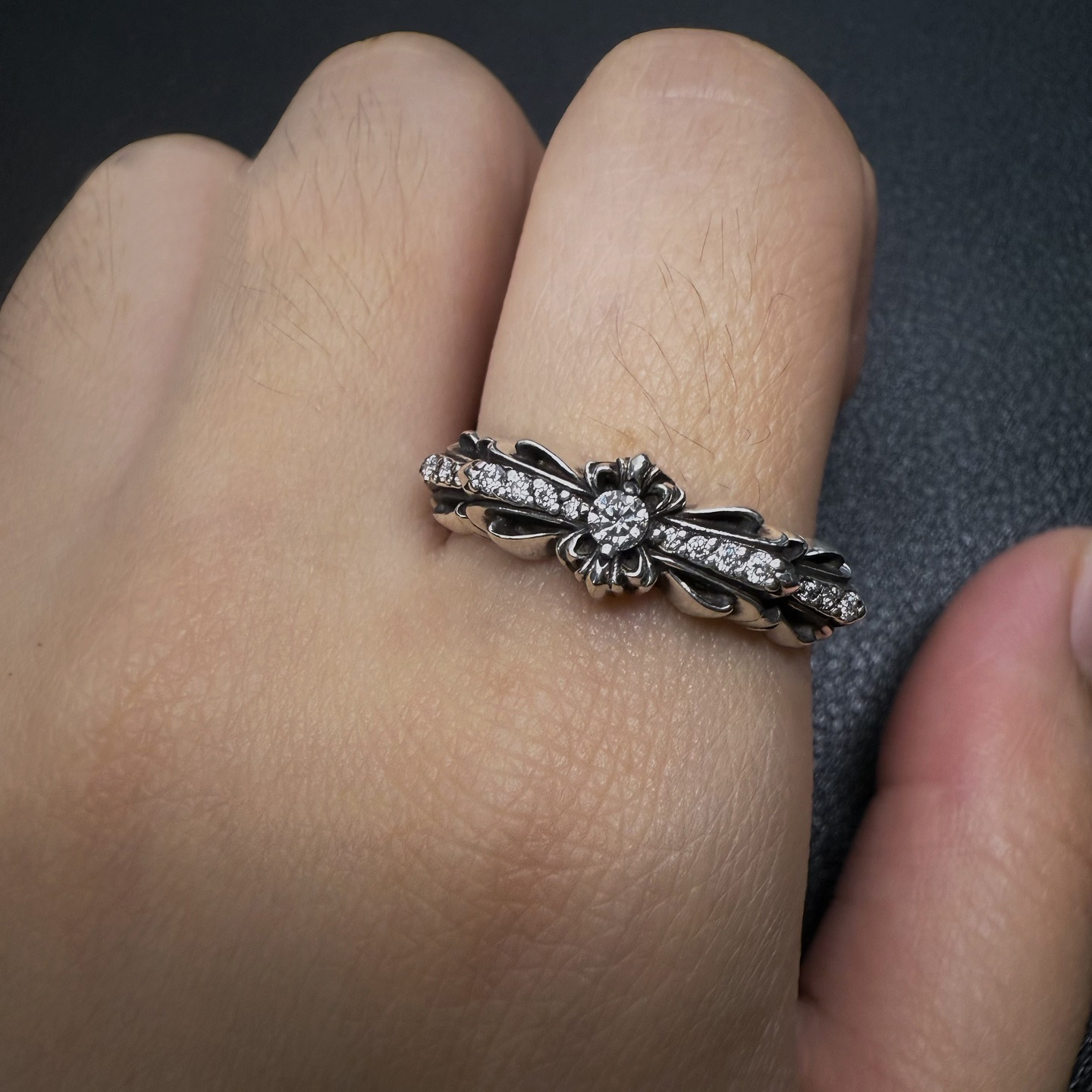 Chrome Hearts Cross Ring - Gothic 925 Sterling Silver Jewelry | David Studio