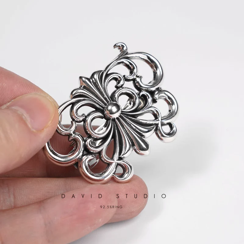 Chrome Hearts Cross Ring - Gothic 925 Sterling Silver Jewelry | David Studio