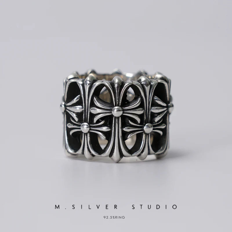 Chrome Hearts Cross Ring - Gothic 925 Sterling Silver Jewelry | David Studio