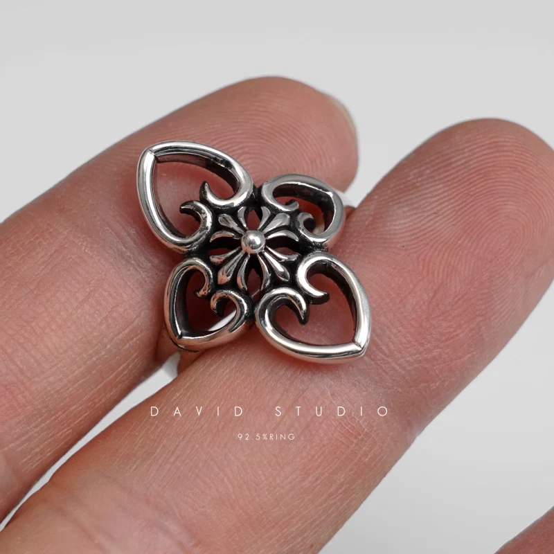 Chrome Hearts Cross Ring - Gothic 925 Sterling Silver Jewelry | David Studio