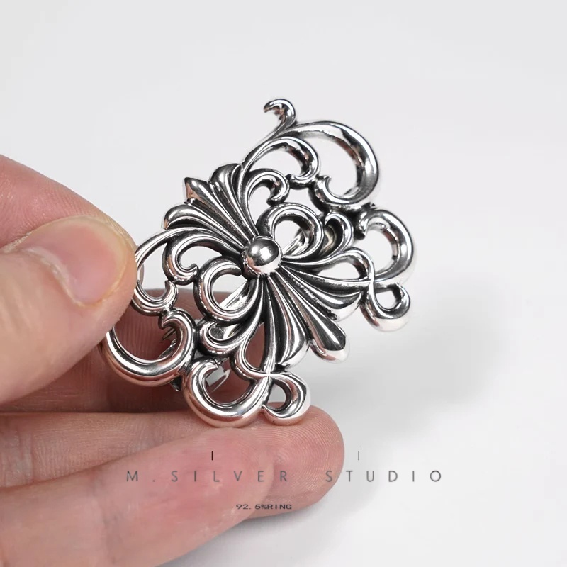 Chrome Hearts Cross Ring - Gothic 925 Sterling Silver Jewelry | David Studio