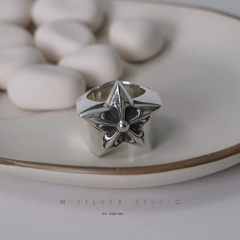 Chrome Hearts Cross Ring - Gothic 925 Sterling Silver Jewelry | David Studio