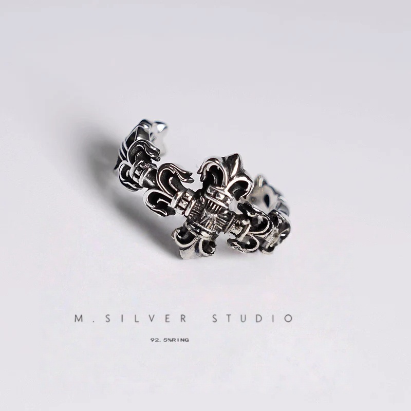 Chrome Hearts Cross Ring - Gothic 925 Sterling Silver Jewelry | David Studio