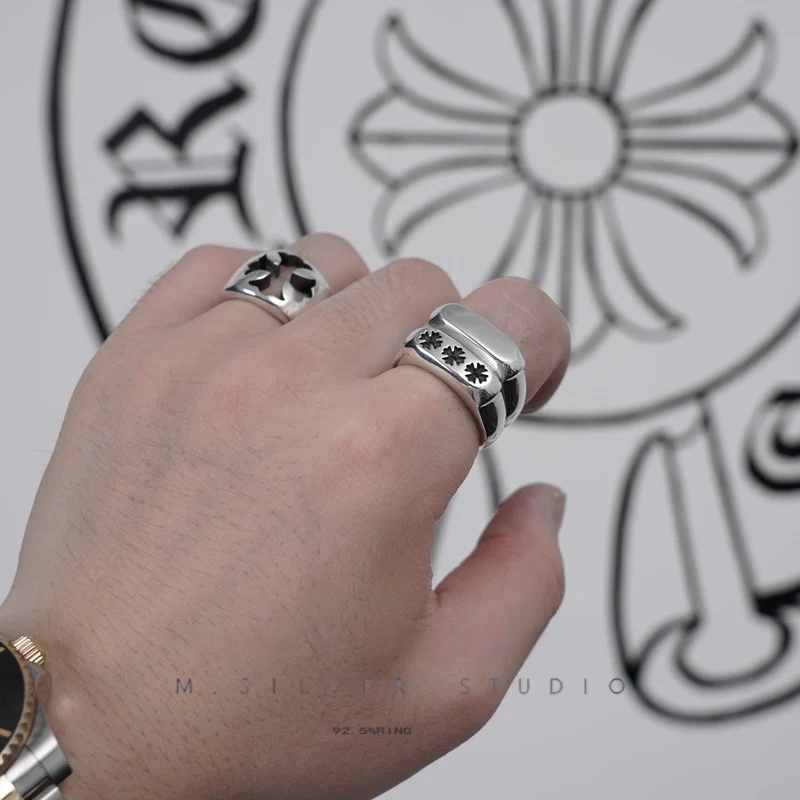 Chrome Hearts Cross Ring - Gothic 925 Sterling Silver Jewelry | David Studio