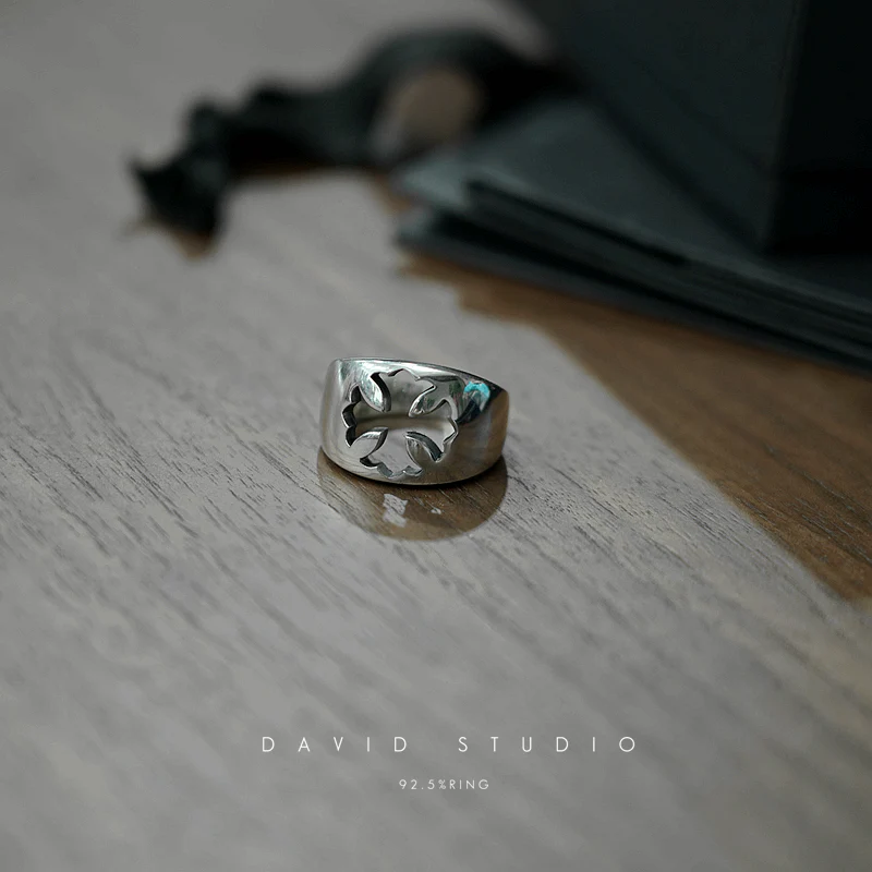 Chrome Hearts Cross Ring - Gothic 925 Sterling Silver Jewelry | David Studio