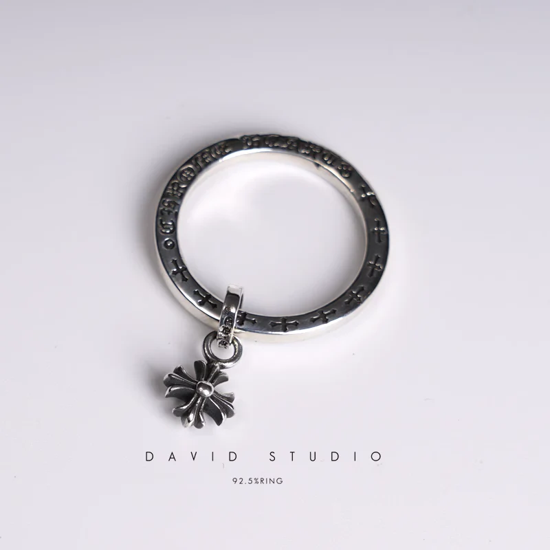 Chrome Hearts Cross Ring - Gothic 925 Sterling Silver Jewelry | David Studio