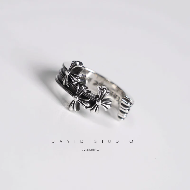 Chrome Hearts Cross Ring - Gothic 925 Sterling Silver Jewelry | David Studio