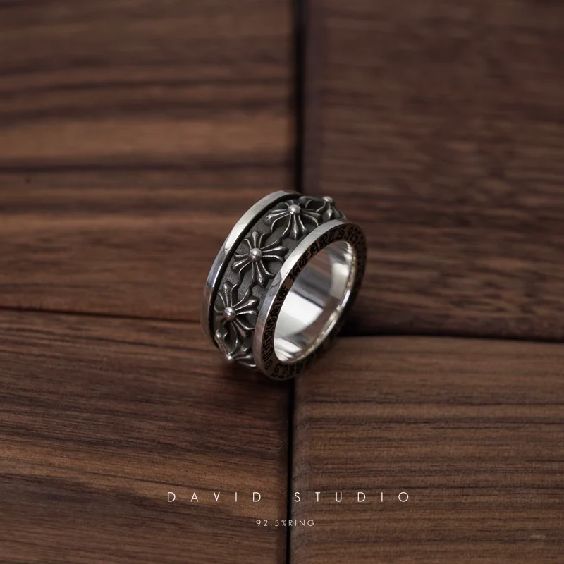 Chrome Hearts Cross Ring - Gothic 925 Sterling Silver Jewelry | David Studio