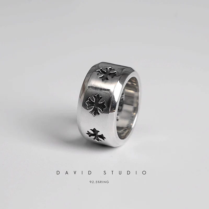 Chrome Hearts Cross Ring - Gothic 925 Sterling Silver Jewelry | David Studio