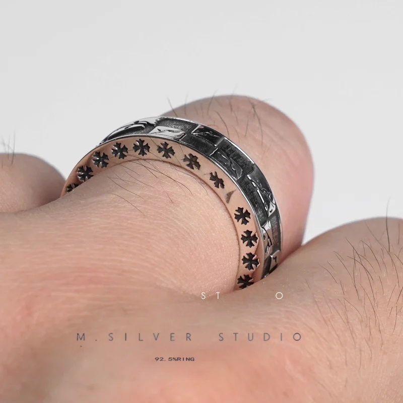 Chrome Hearts Cross Ring - Gothic 925 Sterling Silver Jewelry | David Studio