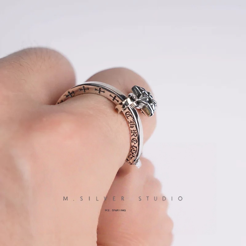 Chrome Hearts Cross Ring - Gothic 925 Sterling Silver Jewelry | David Studio