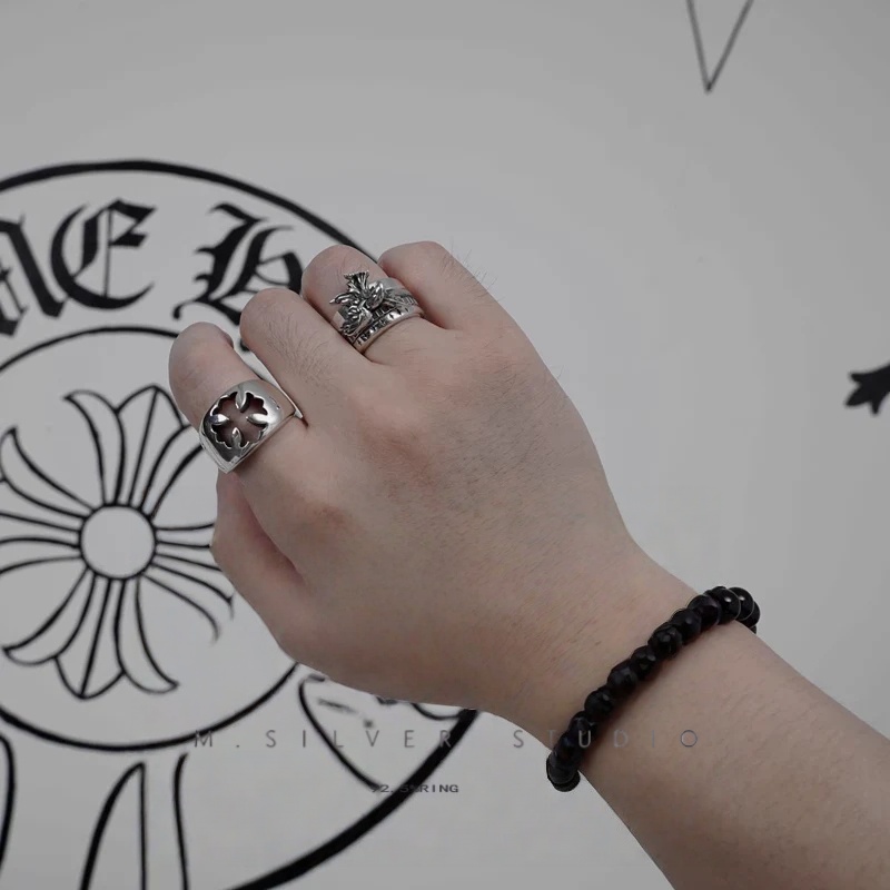 Chrome Hearts Cross Ring - Gothic 925 Sterling Silver Jewelry | David Studio