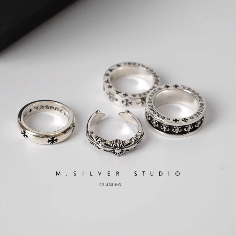 Chrome Hearts Cross Ring - Gothic 925 Sterling Silver Jewelry | David Studio