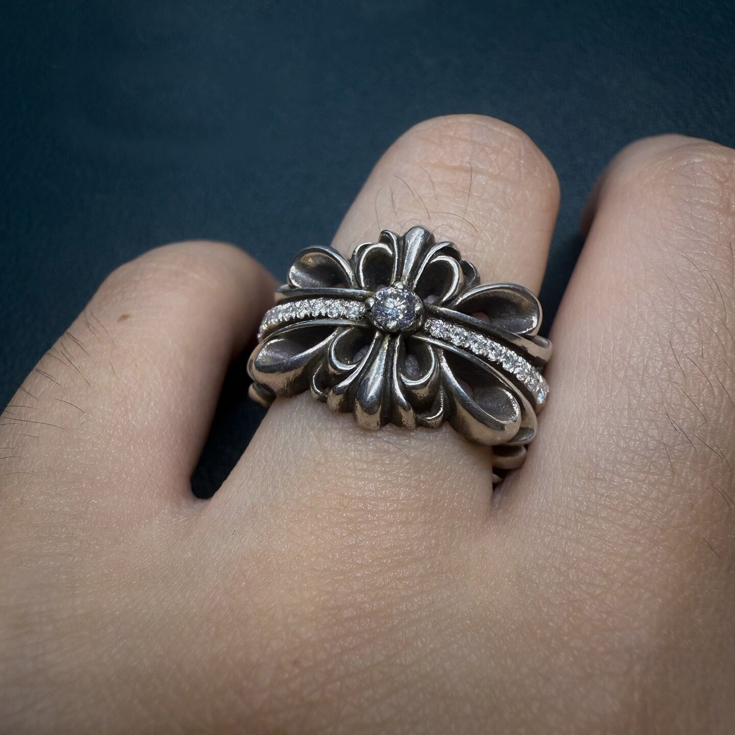 Chrome Hearts Cross Ring - Gothic 925 Sterling Silver Jewelry | David Studio