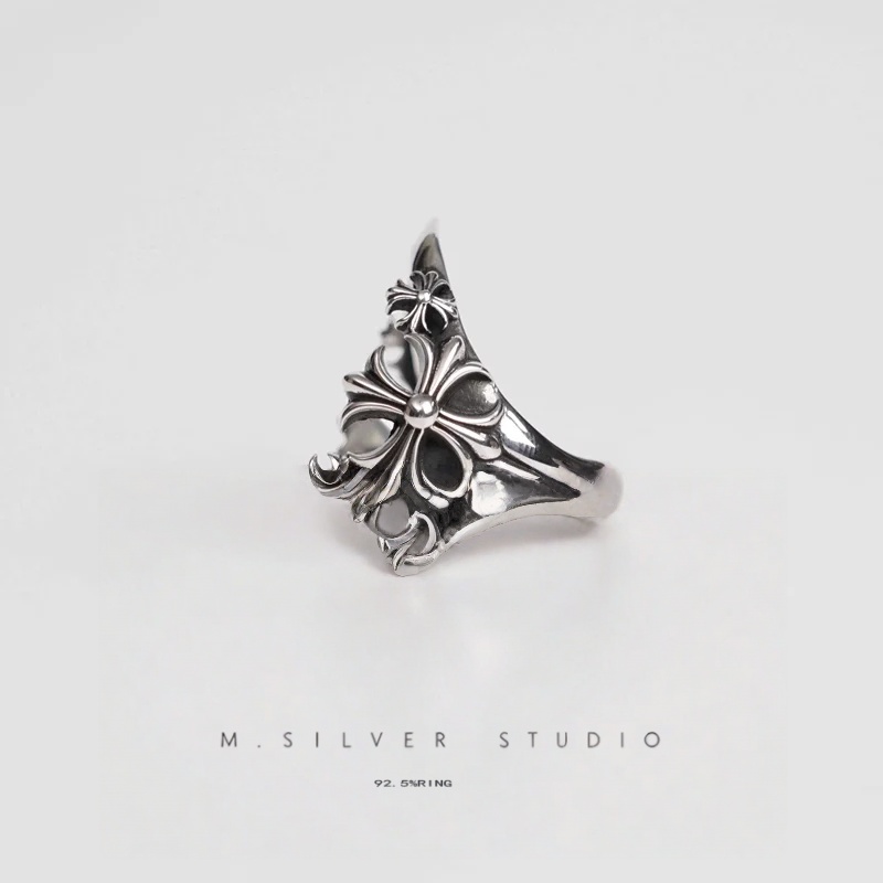 Chrome Hearts Cross Ring - Gothic 925 Sterling Silver Jewelry | David Studio
