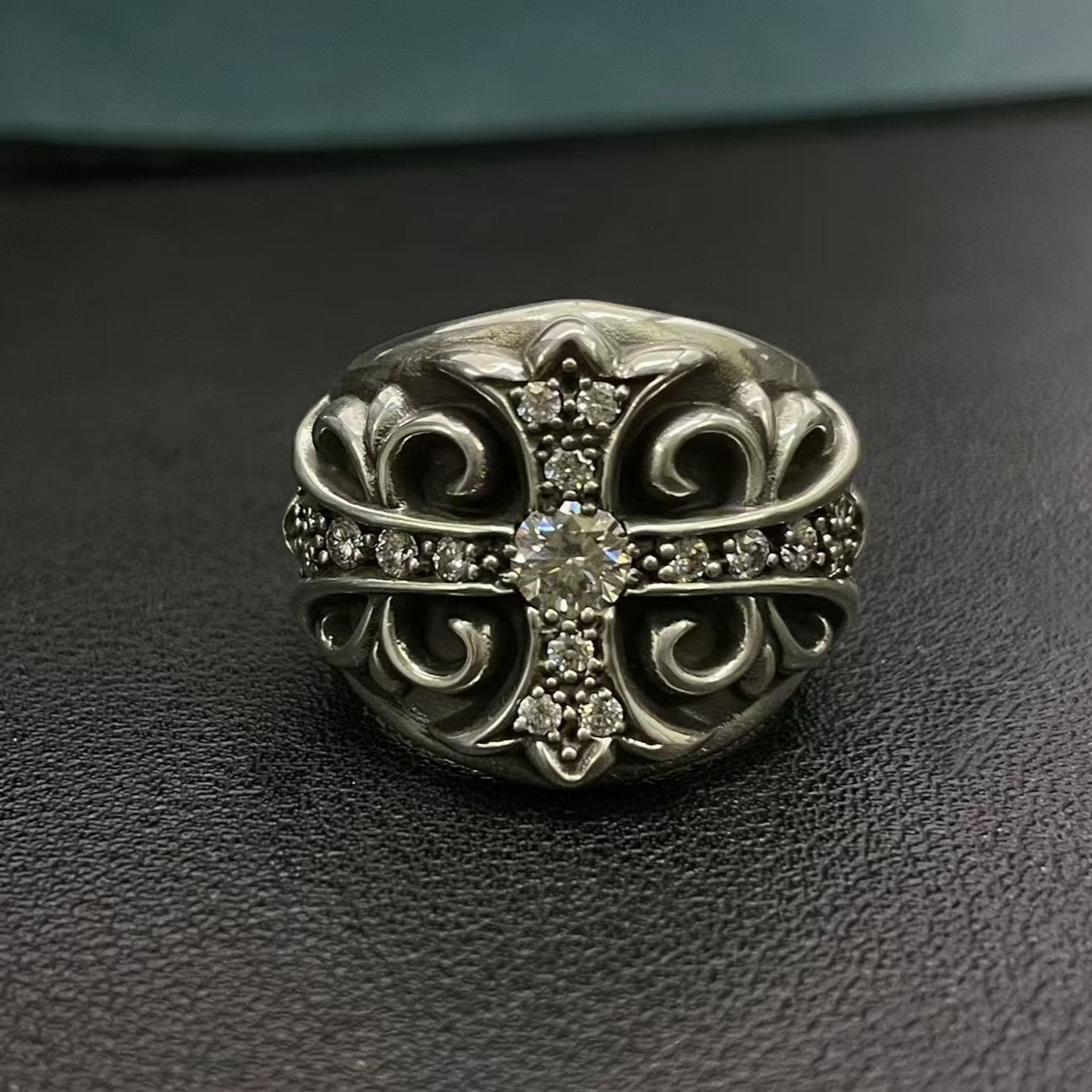 Chrome Hearts Cross Ring - Gothic 925 Sterling Silver Jewelry | David Studio