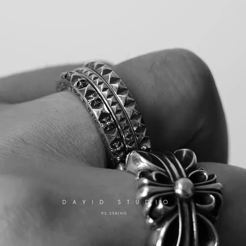 Chrome Hearts Cross Ring - Gothic 925 Sterling Silver Jewelry | David Studio
