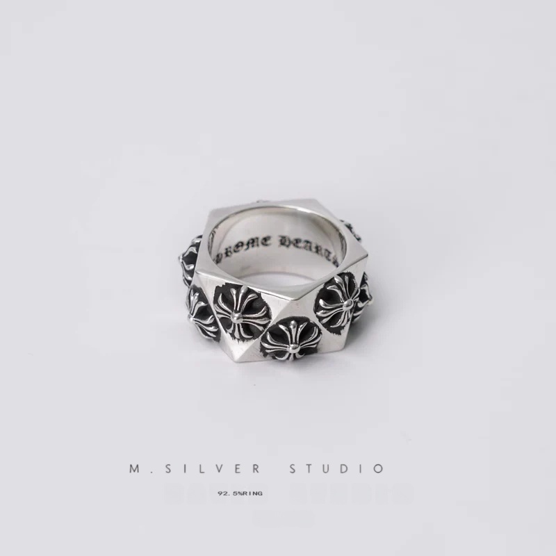 Chrome Hearts Cross Ring - Gothic 925 Sterling Silver Jewelry | David Studio