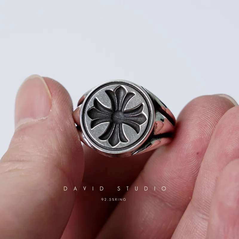 Chrome Hearts Cross Ring - Gothic 925 Sterling Silver Jewelry | David Studio