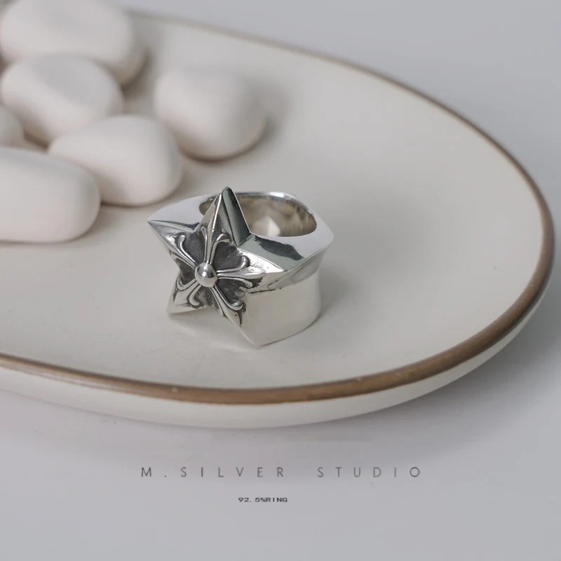 Chrome Hearts Cross Ring - Gothic 925 Sterling Silver Jewelry | David Studio