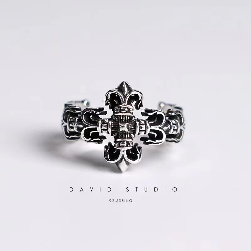 Chrome Hearts Cross Ring - Gothic 925 Sterling Silver Jewelry | David Studio