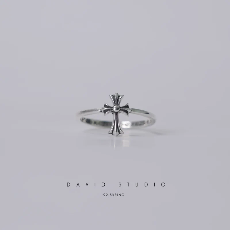 Chrome Hearts Cross Ring - Gothic 925 Sterling Silver Jewelry | David Studio