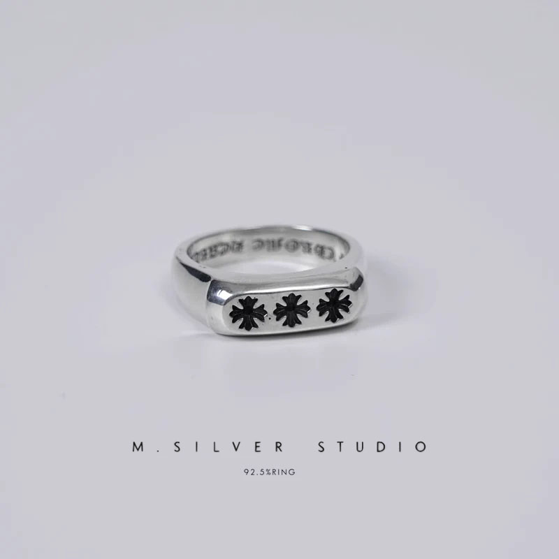 Chrome Hearts Cross Ring - Gothic 925 Sterling Silver Jewelry | David Studio