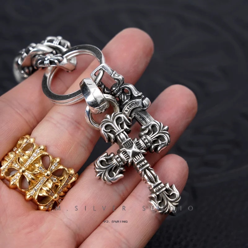 Chrome Hearts Cross Ring - Gothic 925 Sterling Silver Jewelry | David Studio