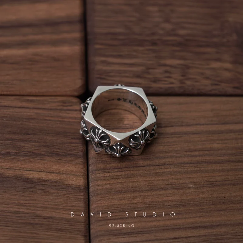 Chrome Hearts Cross Ring - Gothic 925 Sterling Silver Jewelry | David Studio