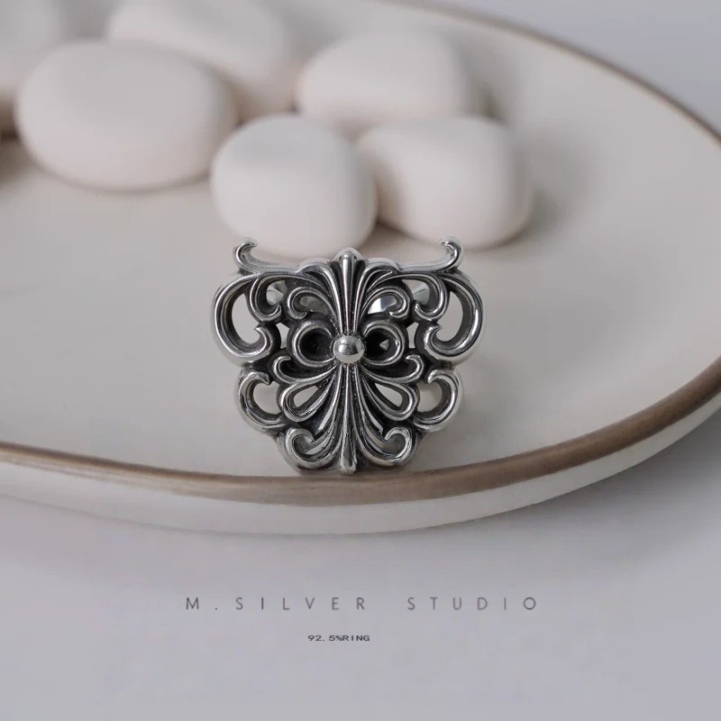 Chrome Hearts Cross Ring - Gothic 925 Sterling Silver Jewelry | David Studio